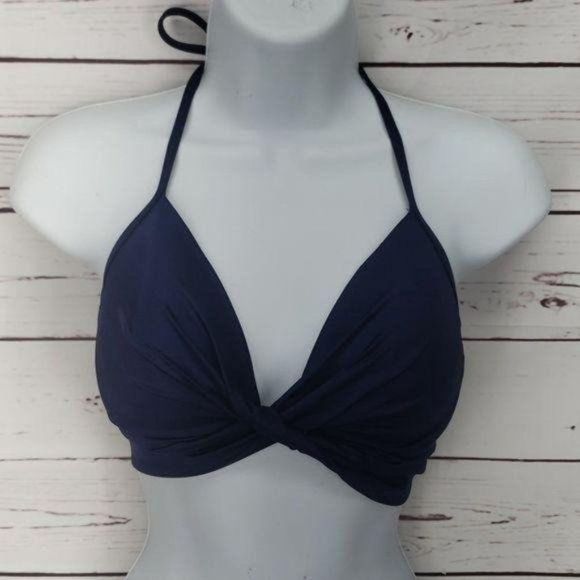 Shade and Shore Woman's 34C Blue‎ Halter Style Bikini Top Swimwear - Picture 6 of 9